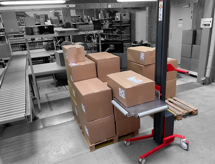 mini gerbeur plateau carton